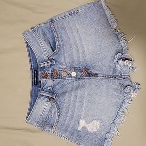 Buttonfly jean shorts